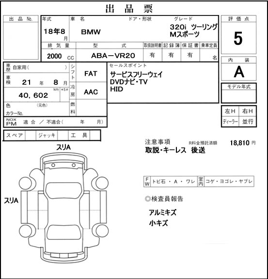 中古車オークションの業界価格を一挙公開中 全国対応のグッバイマージン お客様の声と過去実績 ｂｍｗ３２０ツーリングｍスポーツ